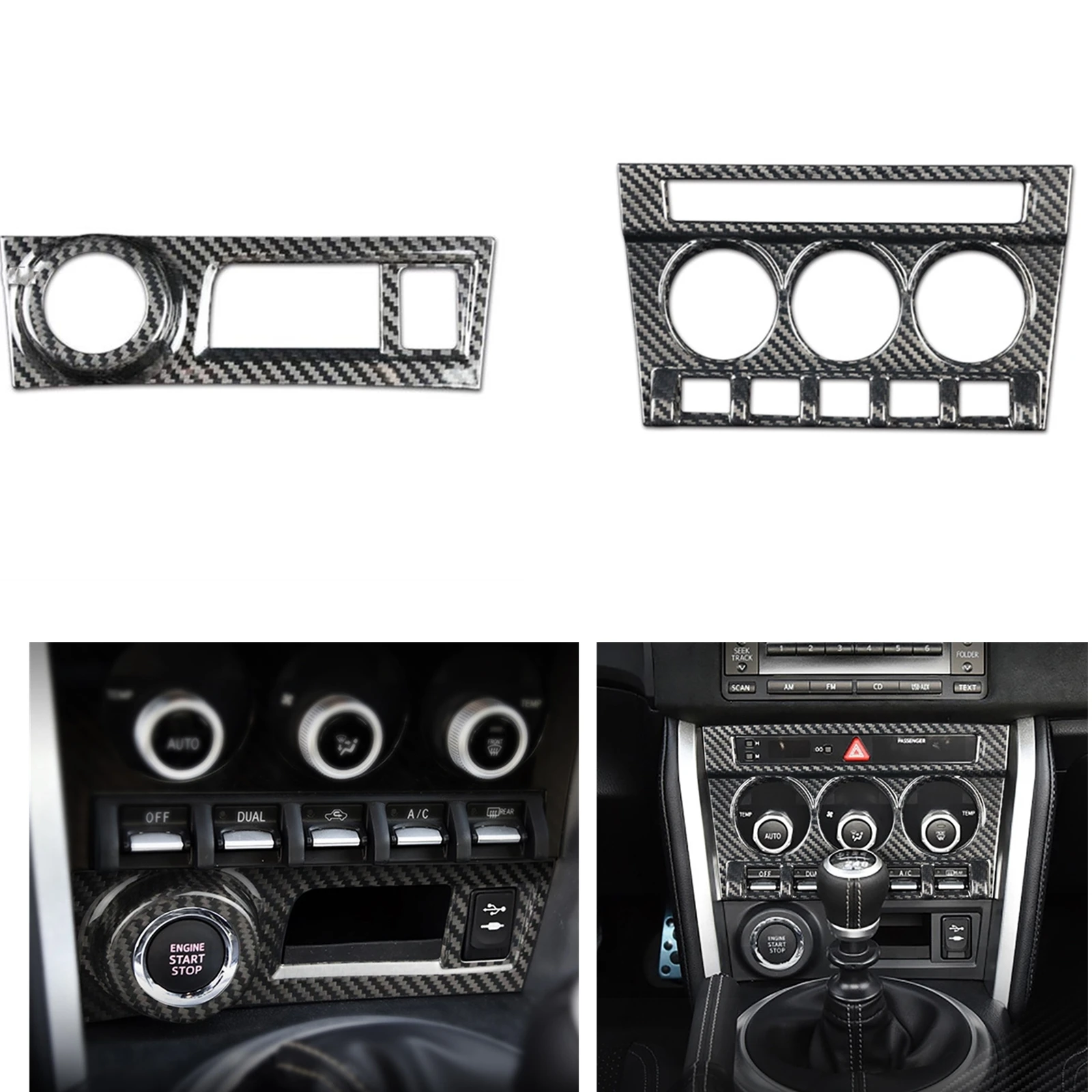 Engine Start Stop Sticker Ignition Button Frame Cover CD Air Panel Switch Trim For Subaru BRZ Toyota 86 FR-S 2012-2020