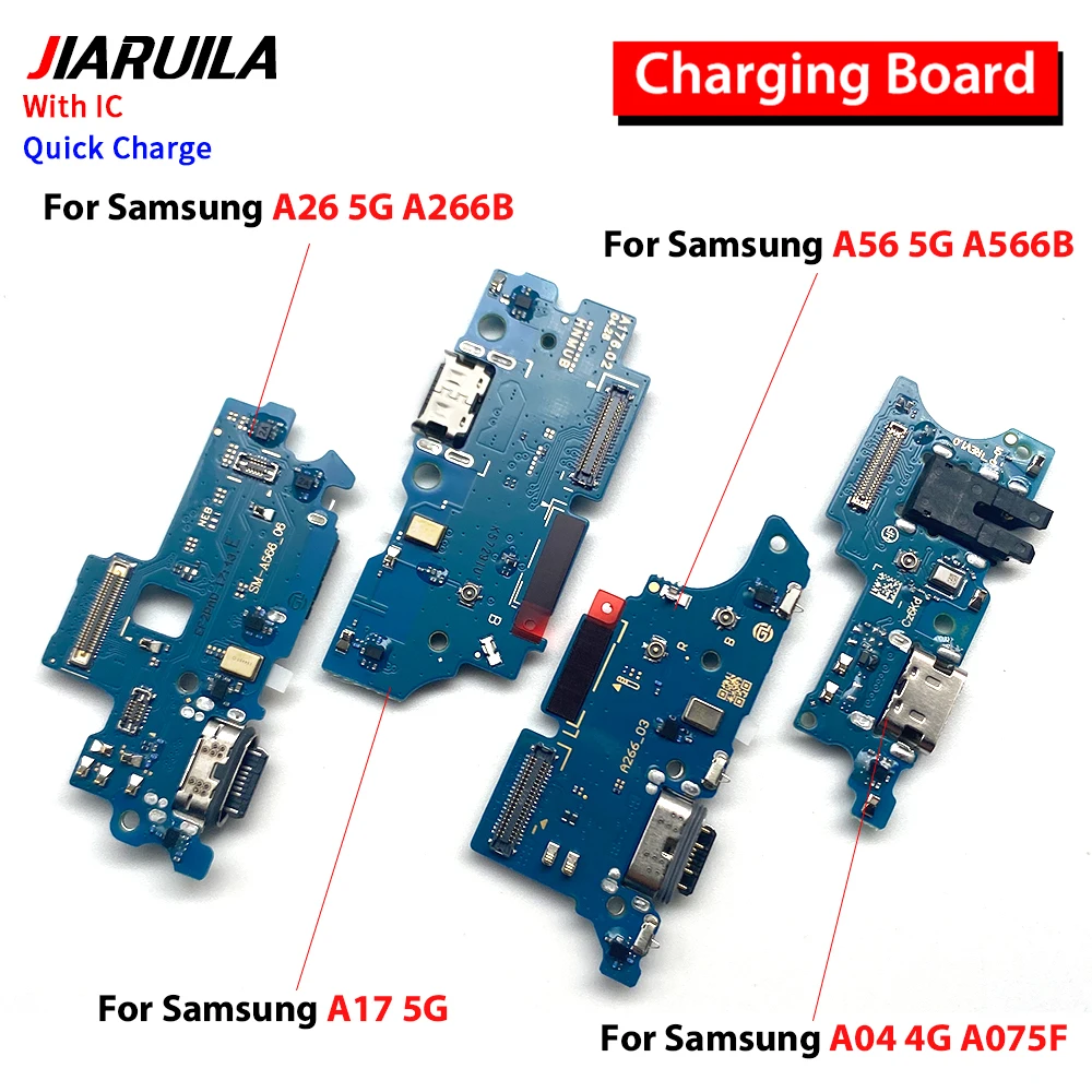 USB شحن ميناء شاحن حوض موصل مجلس الكابلات المرنة مع ميكروفون لسامسونج A04 4G A17 5G A26 A56 5G
