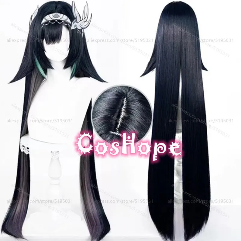 

Lan Yan Cosplay Wig 100cm Long Blue Black Purple Wig Cosplay Anime Cosplay Wigs Heat Resistant Synthetic Wigs