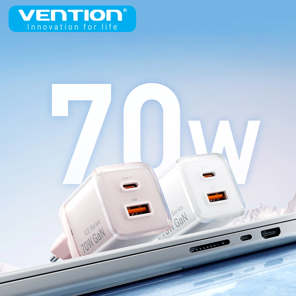 

Vention 70W GaN Charger Type C Fast Charging Charger for iPhone 14-16 Pro Max MacBook PPS 63W Fast Charging Adapter for Samsung
