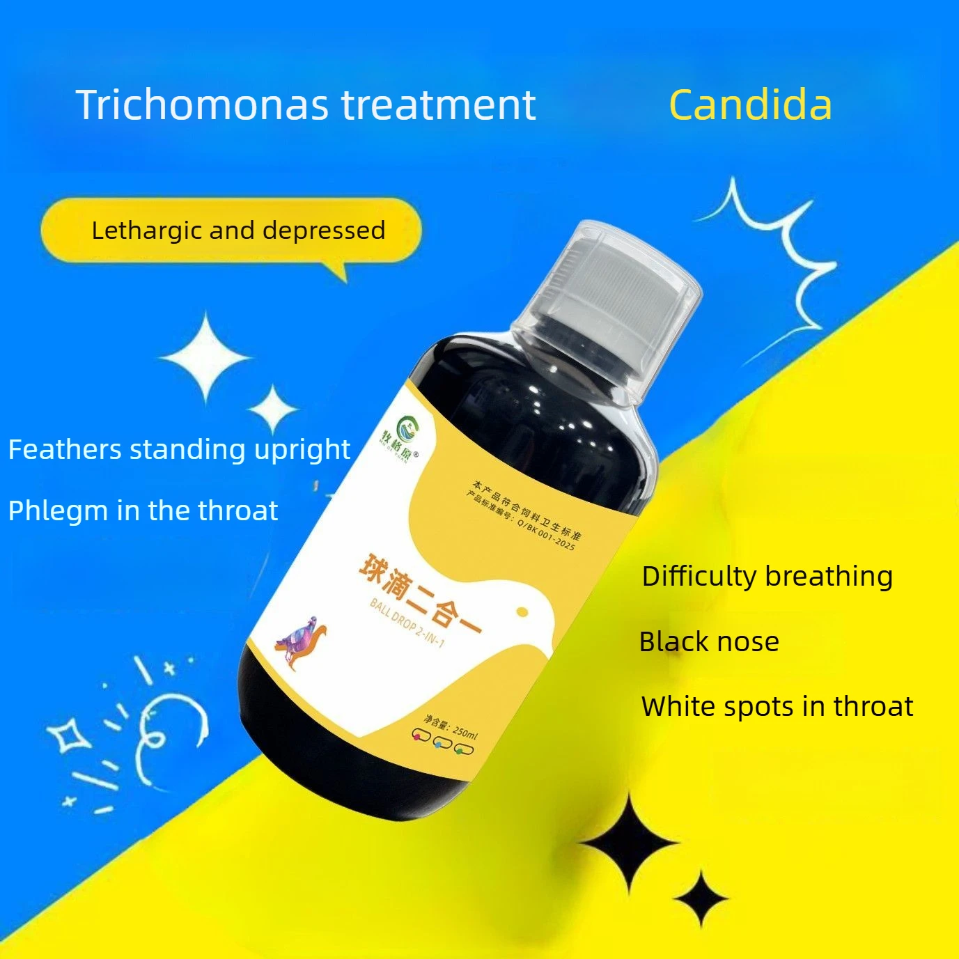 Upper and Lower Respiratory Tract Cleanser for Pigeons—Specially Formulated for Racing and Homing Pigeons—Cough, Infections