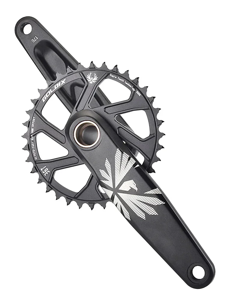 AliExpress GOLDIX MTB Bicycle Crankset 170/175mm Length 0mm Offset Install Directly Chainring 30/32/34/36/38T For Mountain Bike Crankset