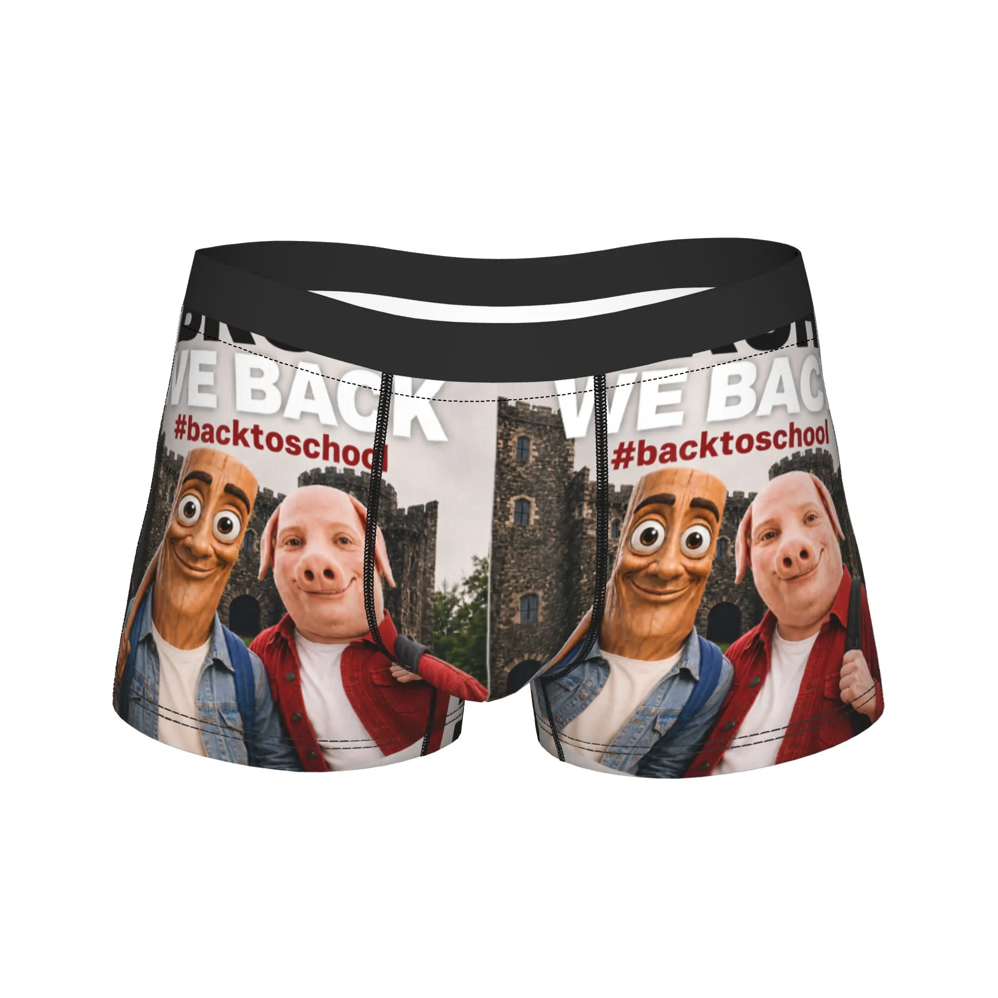 John Pork Tung Tung Tung Sahur Back to School Brainrot Underwear Sexy Soft Underpants Boxer Brief  Men 3D Pouch Plus Size Trunk