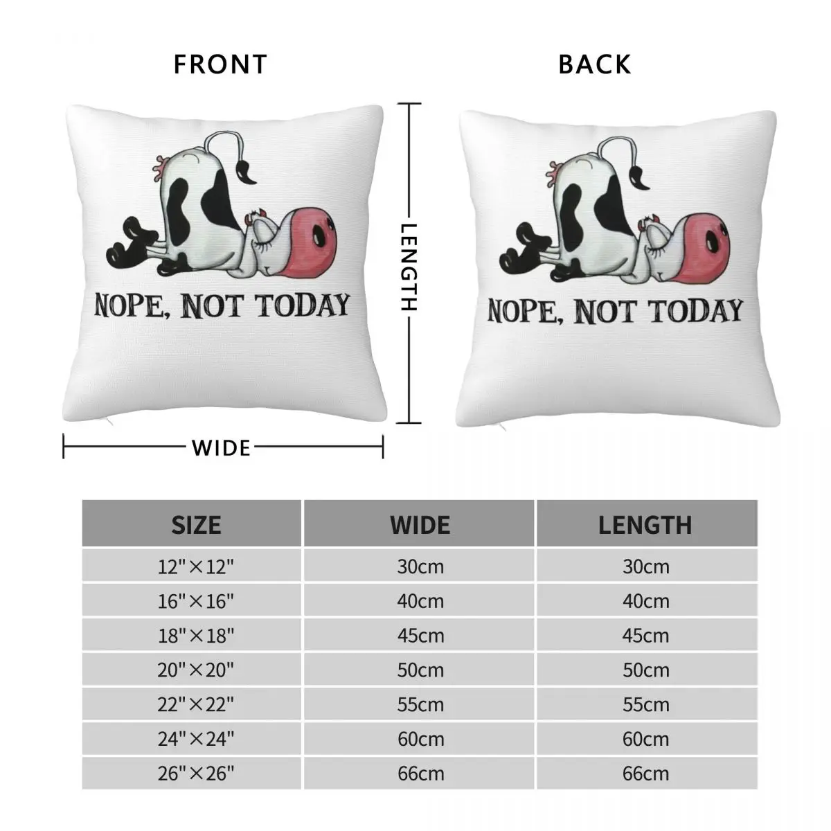 Gift Nope Not Today Lazy Cow Cattle Farm Animals Pillowcase Polyester Linen Velvet Creative Zip Decor Sofa Seater Cushion Case