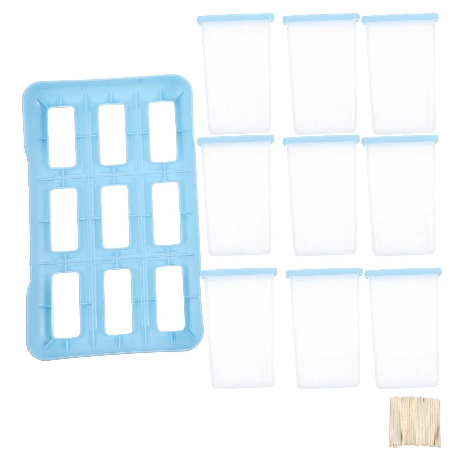 

1 Set Of Popsicle Molds Reusable Bpa-Free Pp Material Easy Clean Portable Ice Cream Making Tool With Wooden Sticks