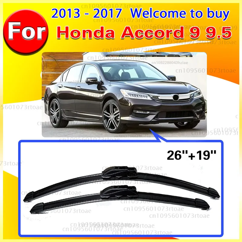 Für Honda Accord 9 9.5 2013-2017 2015 2016 Scheibenwischer Vordere Scheibenwischerblätter Windschutzscheibe ‌ Qualitäts-Wischerblatt 26"+19"