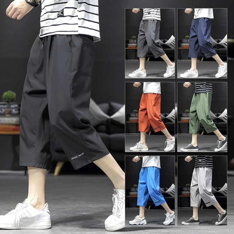 Summer Pet Groomer Work Clothes Capri Pants Loose Anti Static Breathable Viscose Filament Cropped Pants M/L/XL/2XL/3XL/4XL/5XL