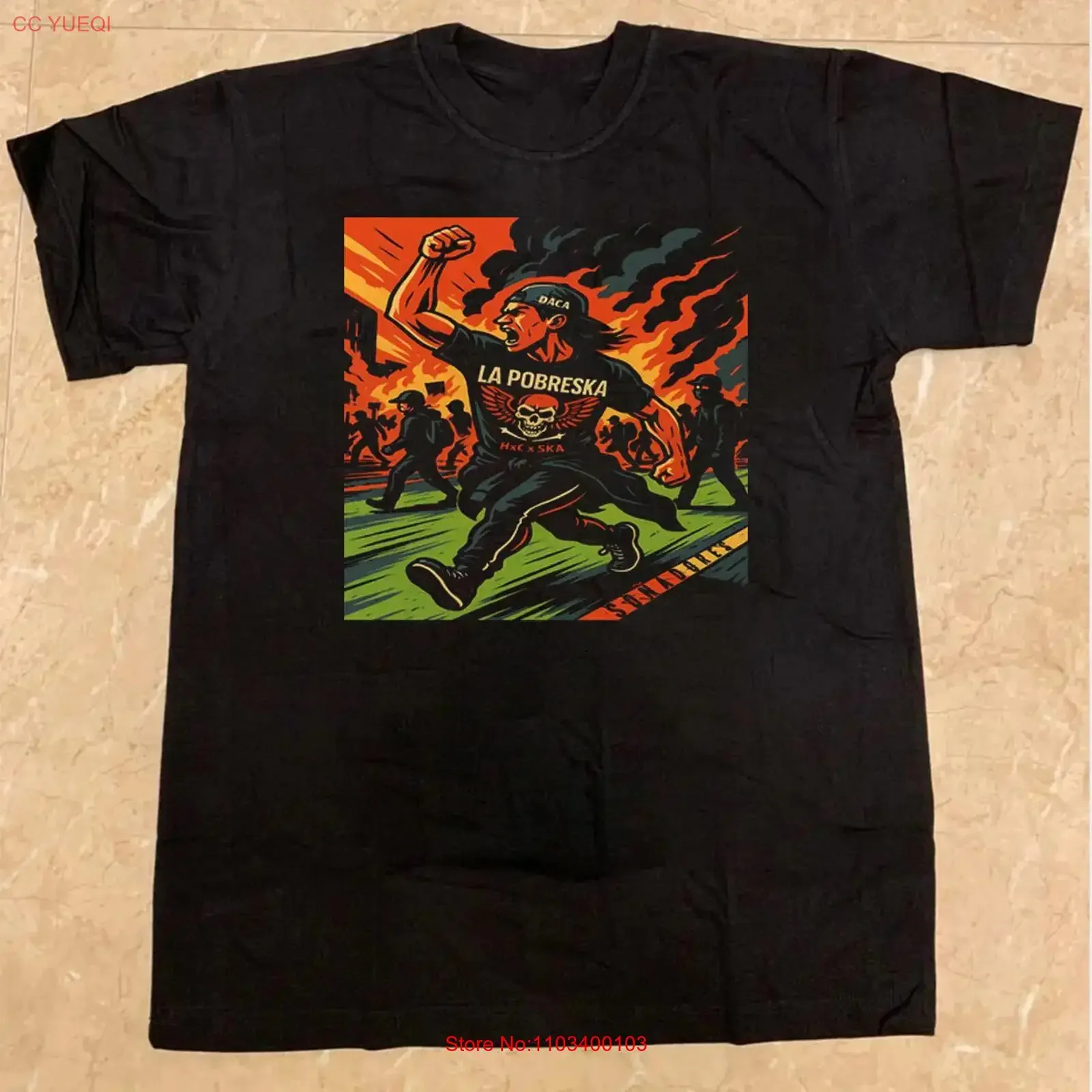 Camiseta de algodón negra La Pobreska Album, talla completa S-5XL, H362, estilo vintage lavado, gráfico versátil, elegante y ligeramente moderno.