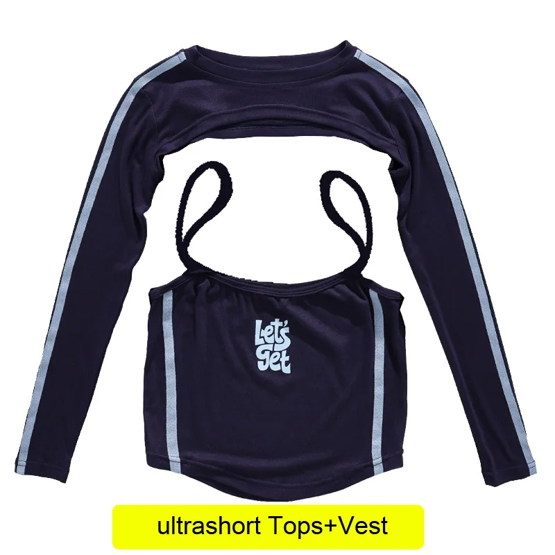 Girls Hip Hop Sets Crop Top Sport Letter Joggers Pants Child K-pop Streetwear Clothes Kids Sportswear Street Dance Jazz Costume