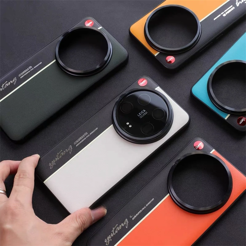 Capa para xiaomi 15 ultra 14 13 12s mi 14 textura de pele ultra fluorescente cor dupla moda capa traseira luxo à prova de choque