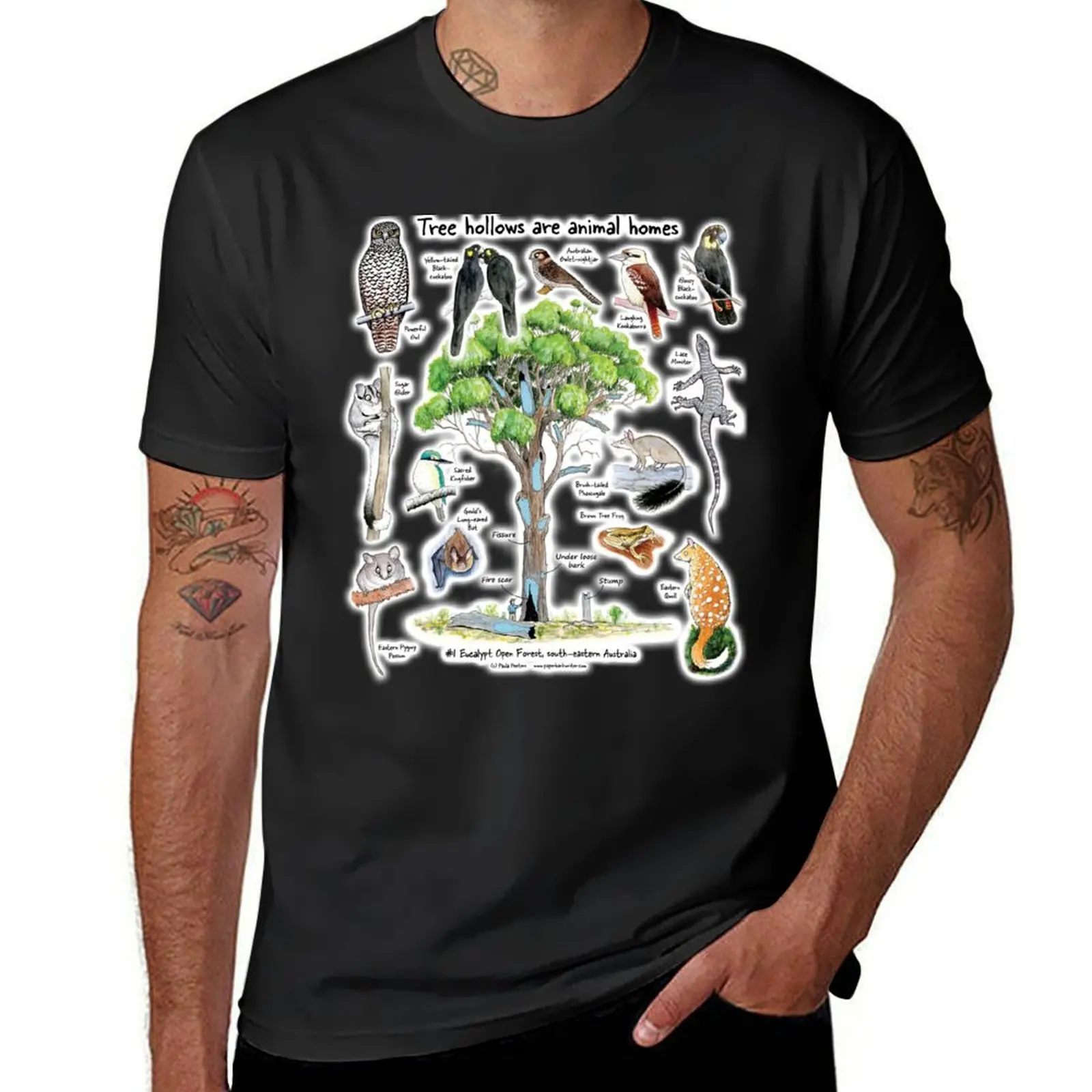 Tree hollows are animal homes: #1 (simplified design) T-Shirt boys animal print plus sizes T-shirts for men cotton