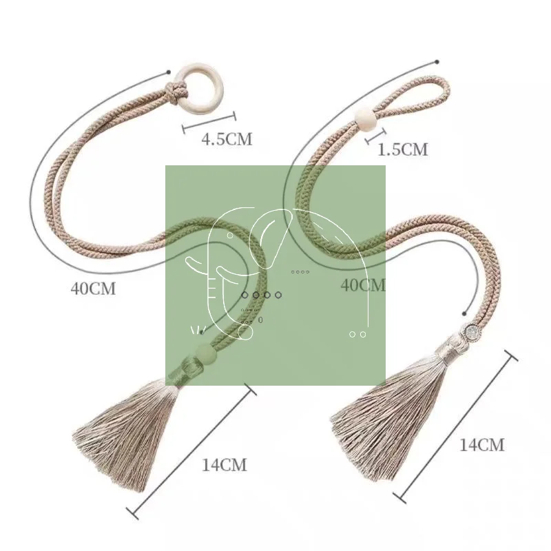 

Curtain Tie Bohemian Chic Adjustable Cotton Cord Fringe Hand Woven Log Loop Buckle Strap Home Decor Accessories Kit
