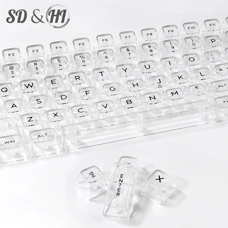 

132 keys DIY White Transparent Keycap set SA Profile DYE-SUB Keycaps for MX Mechanical Keyboard