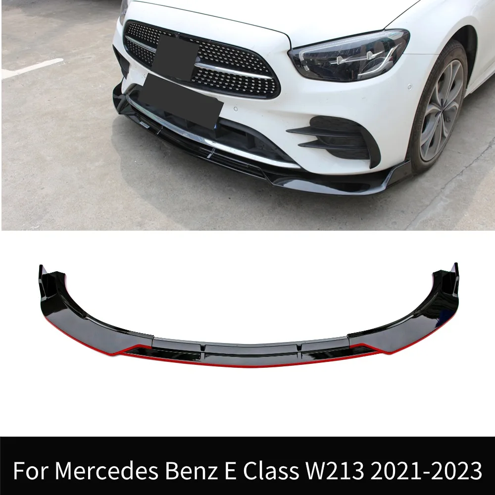 For 2021-2023W213 E260 E300 Mercedes Benz E Class  Front Under Bumper lower Lip Chin Splitter Deflector Body Kits Protector Part