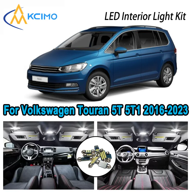 

Высококачественный светодиодный комплект интерьера для Volkswagen Touran 5T 5T1 2016-2023 2018 Премиум без ошибок купольная карта багажника автомобильные лампы