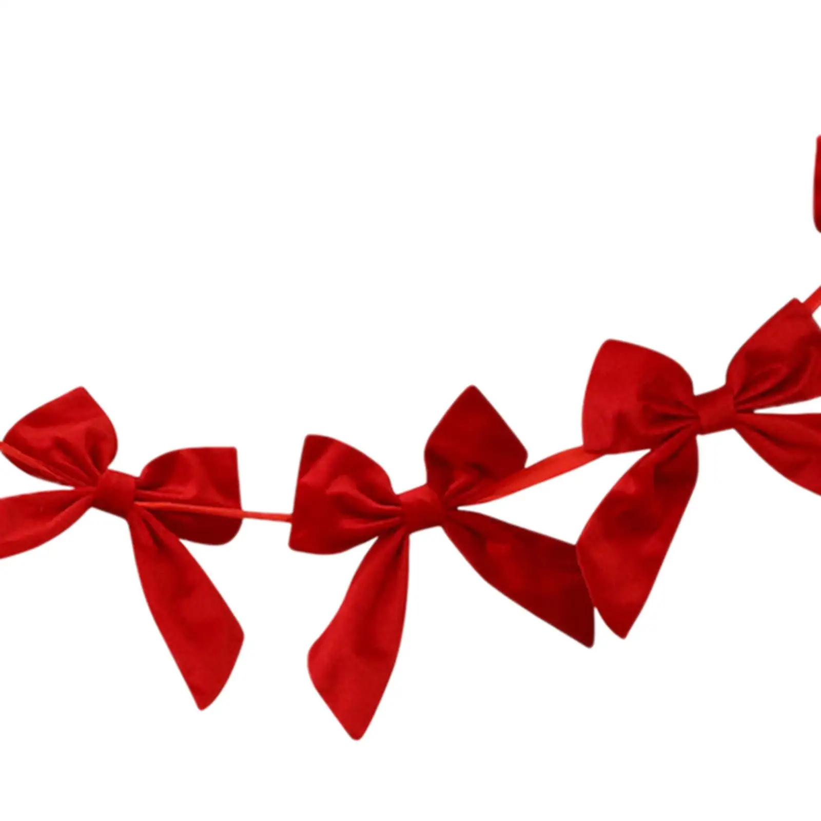 

Velvet Bow Garland Banner Christmas Hanging Ornament Large Red DIY Decoration for Holiday Scene for Interior Christmas