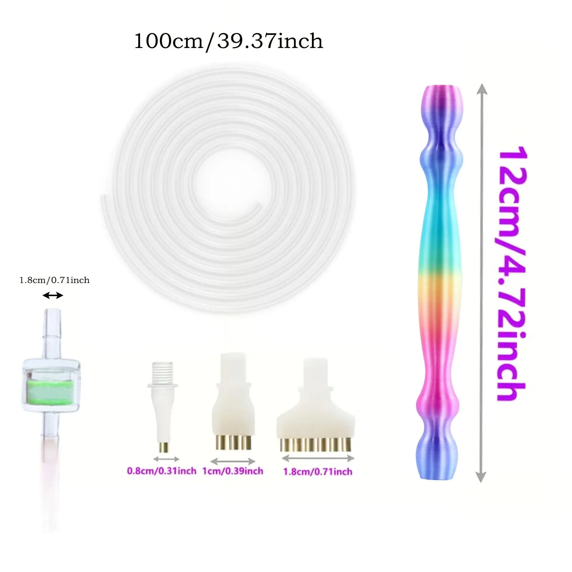 7Pcs Adult Vacuum Diamond Art Pen Kit Replacement Screw-On Diamond Pens with Filter and 1m Silicone Tubes and Multi-Tip Pens (1/1/3/6 Tip Heads) view 6