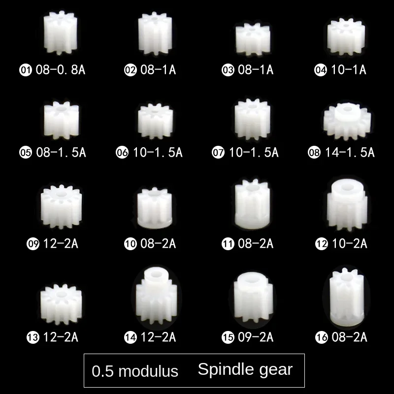 0.5M Single Layer Motor Transmission Straight Thread Gear Nylon PA Centi-hole Plastic Toy Accessories