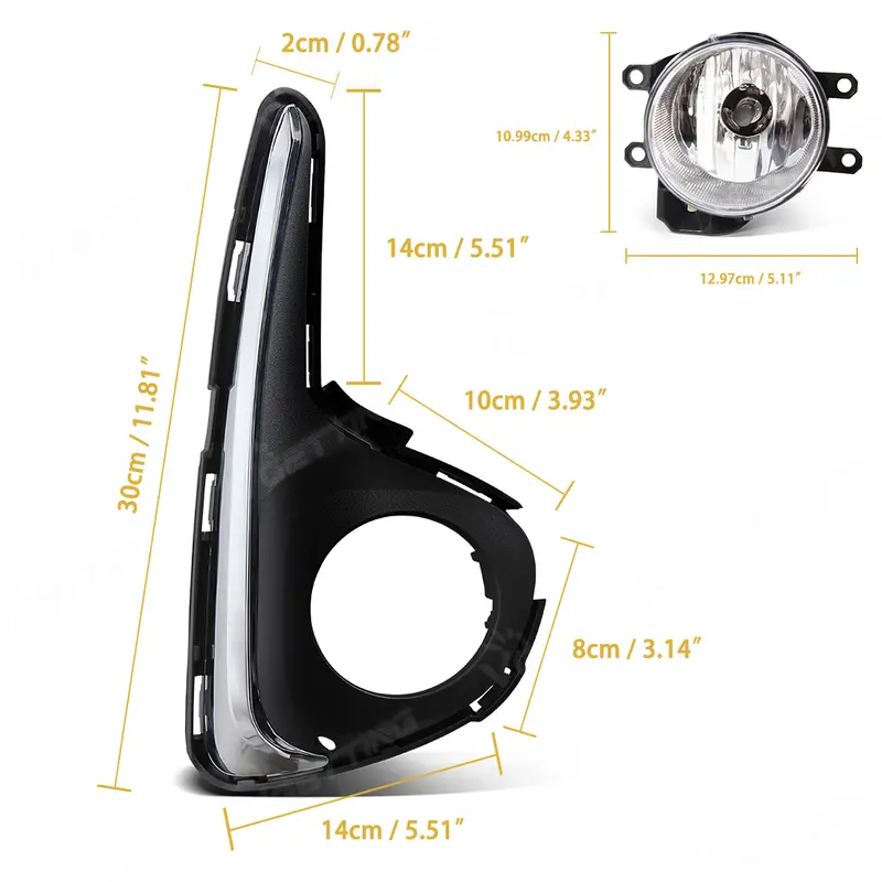 For Toyota Vitz Yaris 2018 2019 2020 Front Fog Lamp DRL Daytime Running Light Headlight With Switch Wire Covers Accessories 12V - Image 4