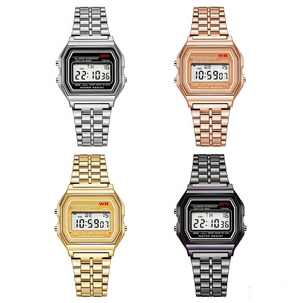 New Vintage Metal Square Kids Watch Sports Multi-Function Waterproof Women Watches for Men Wristwatch Ladies Retro Style Clock gallery 5