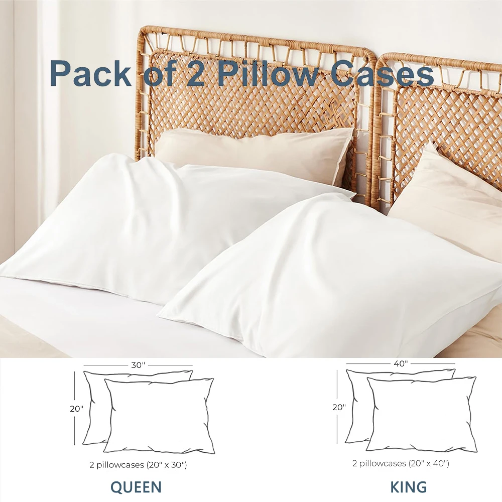 Battilo 2pcs Solid Envelope Pillowcases Queen King Size Pillowcover Soft&Breathab Microfiber Cushion Cover For Bed Hotel Bedding - view 3