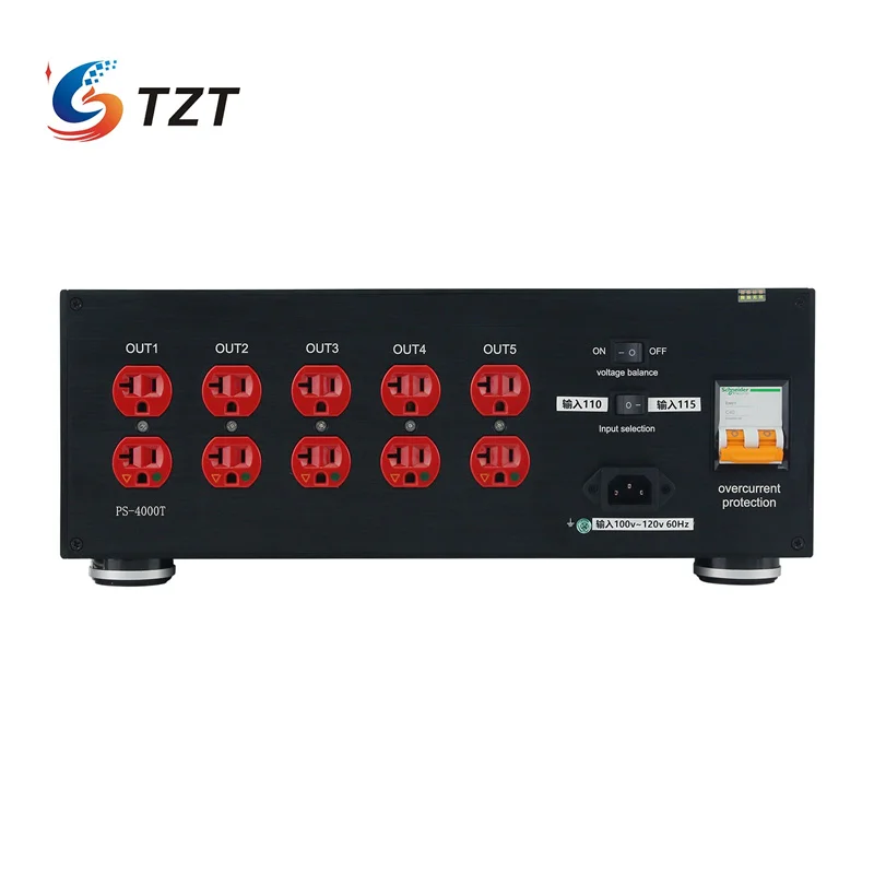 TZT 220V/110V 銀色/黒オーディオ電源清浄器絶縁トランス 4000 ワットオーディオアイソレータリングトランススピーカー用