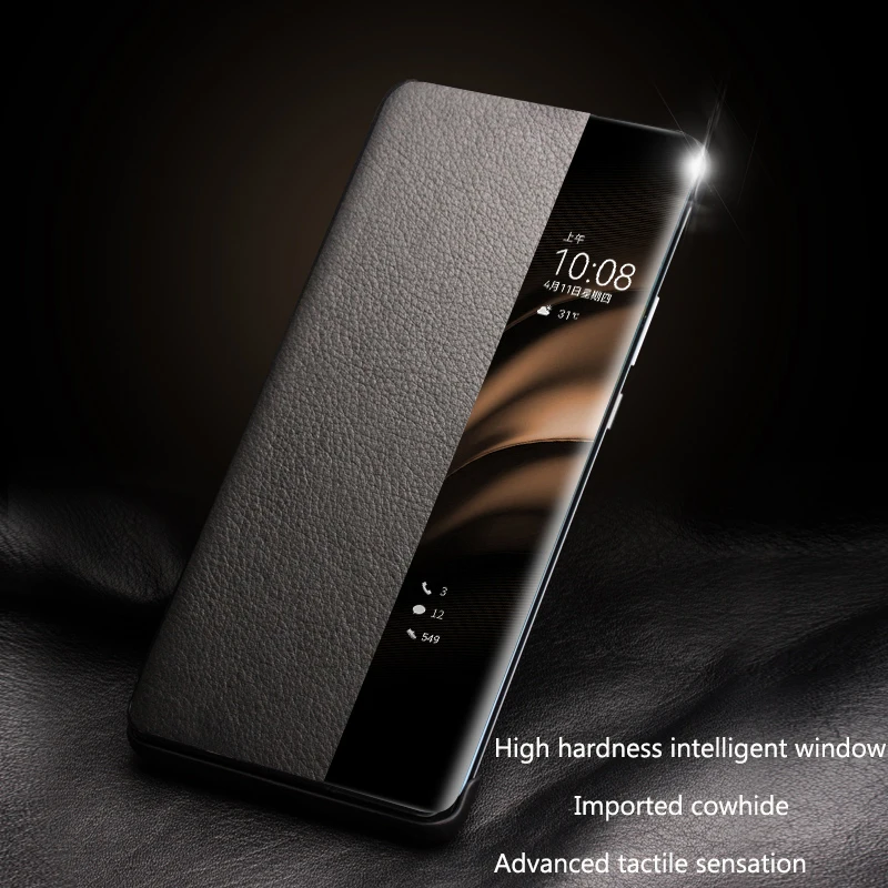 

Новый чехол QIALINO из натуральной кожи для телефона Huawei Ascend P70 Pro, тонкий Чехол-книжка с умным обзором для P70 Pro/P70 Ultra