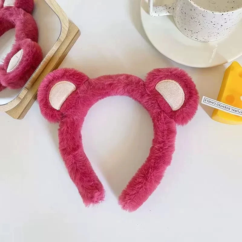 1pc Kawaii Cartoon Testa soffice Morbida trama di peluche Y2k Cura perfetta della pelle Fascia per capelli Regular Casual Styling quotidiano Carino gioco di ruolo