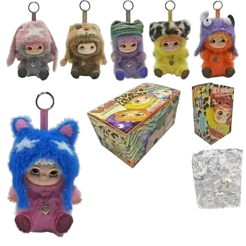 Mignon Wakuku peluche poupée porte-clés les monstres boîte jouet nouvelle poupée en vinyle Kawaii sac à dos pendentif décoration étui cadeaux mignon Wakuku