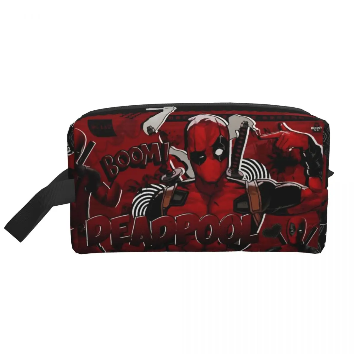 

Deadpool Cartoon Movie Storage Organizers Women's For Makeups Graphic Makeup Pouch Daily Multi-purpose Modern Cosmetic Bags