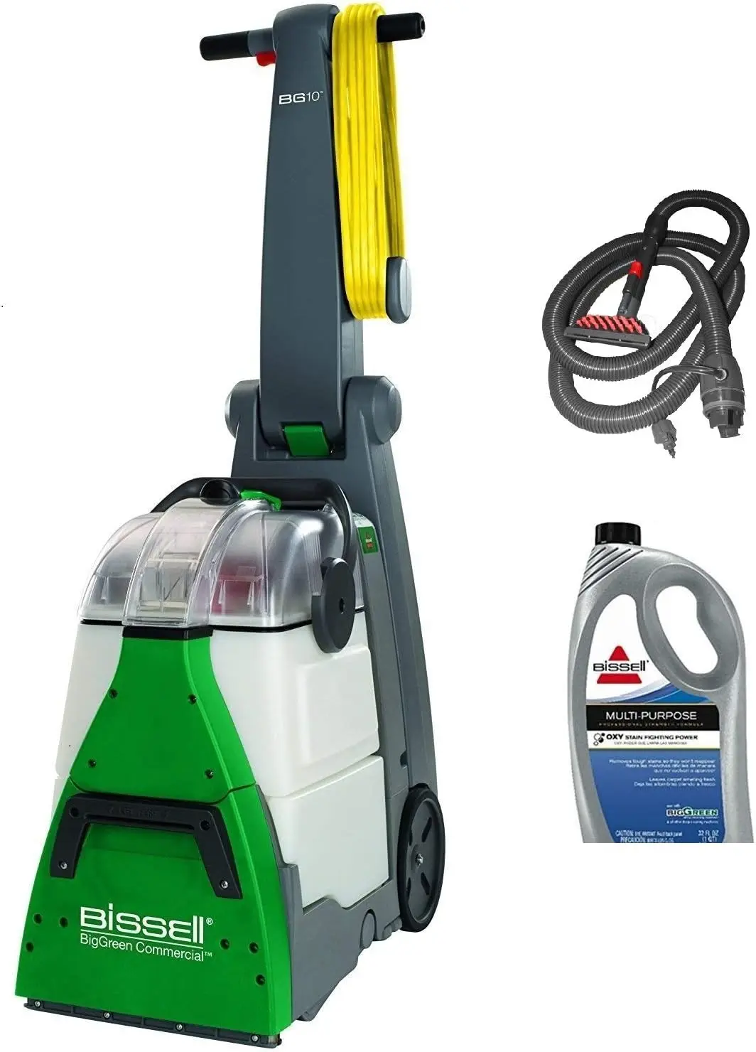 

BigGreen Commercial BG10 Deep Cleaning 2 Motor Extracter Machine w Upholstery Tool and 32 OZ Shampoo Bundle