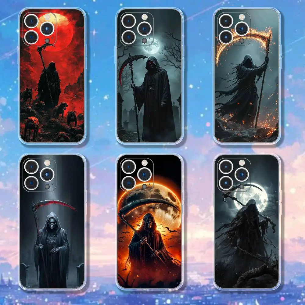 

Santa Muerte Art Phone Case iPhone17 16 15 14 13 12 11 Pro Max Plus Mini Clear Full Back Cover Silicone Soft Shell