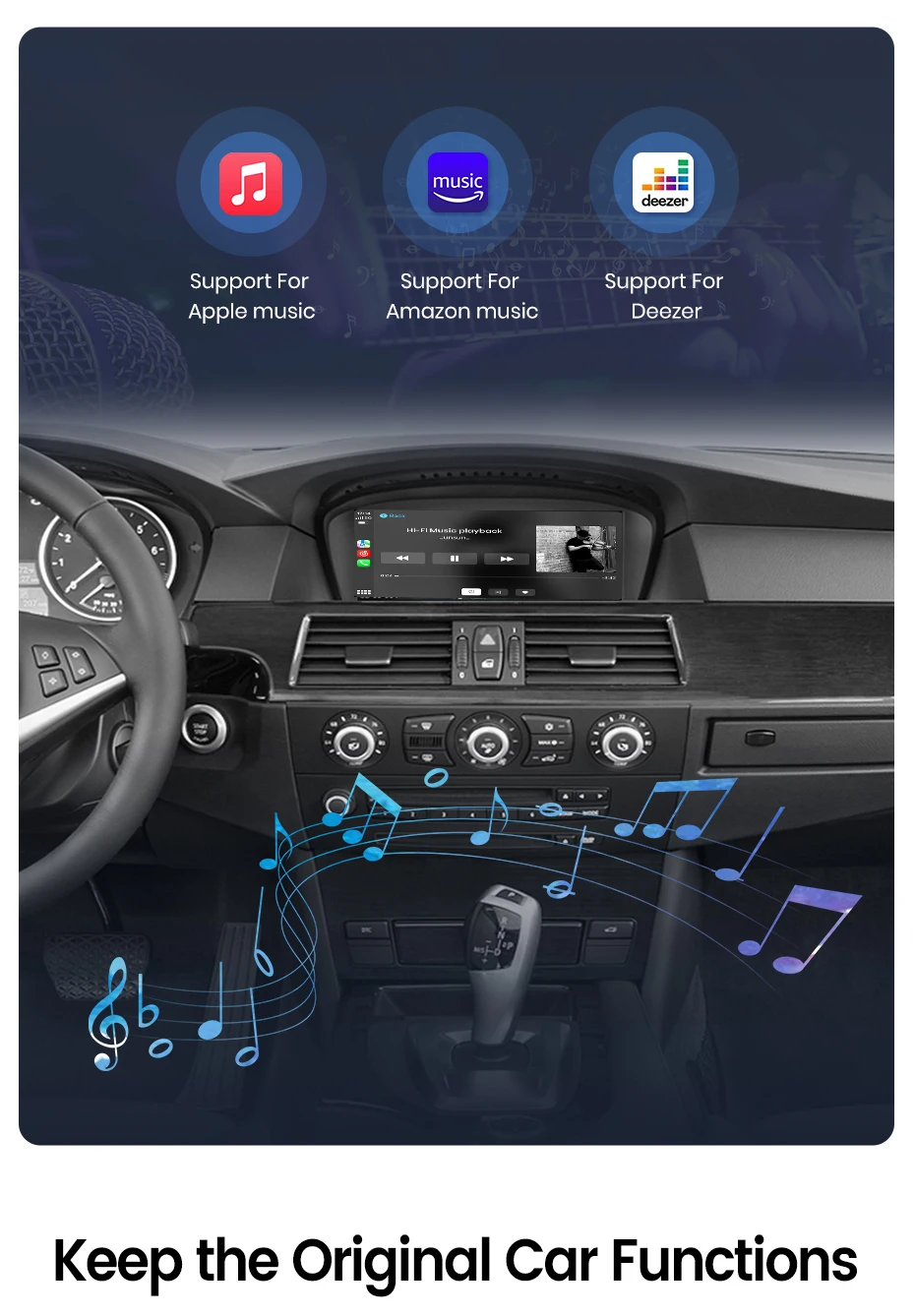 Junsun Wireless CarPlay Android Auto Interface Adapter Für BMW 3/5 Serie E60 E61 E62 E63 E90 E91 E92 E93 CCC/CIC MirrorLink – Detail 7