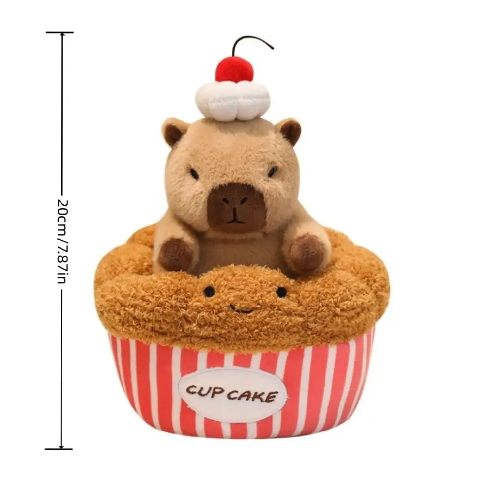 かわいいカピバラがカップケーキの中に隠れる、トーストの形をしたカピバラのぬいぐるみ、超ふわふわの動物のぬいぐるみ、誕生日プレゼントに
