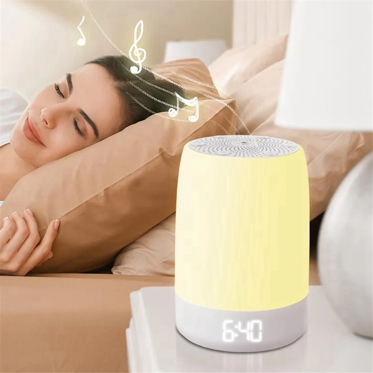 

TYMQ Sleeping с белым шумом, дышащая атмосферная лампа, музыкальное средство для сна с белым шумом, интеллектуальное время.