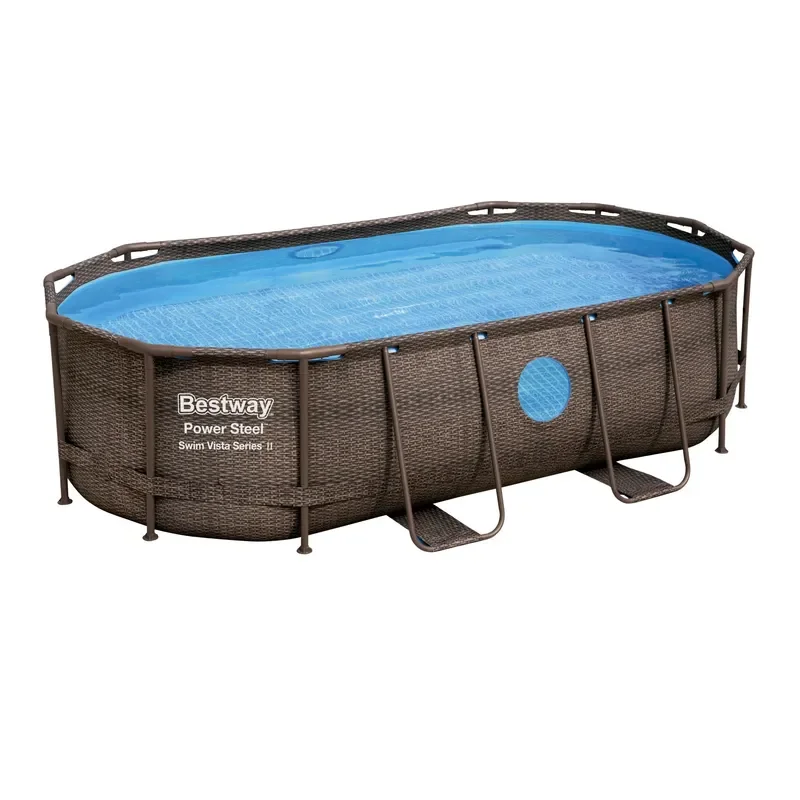 56716 Above Ground Rectangular Easy Set up Frame PVC Swimming Pool