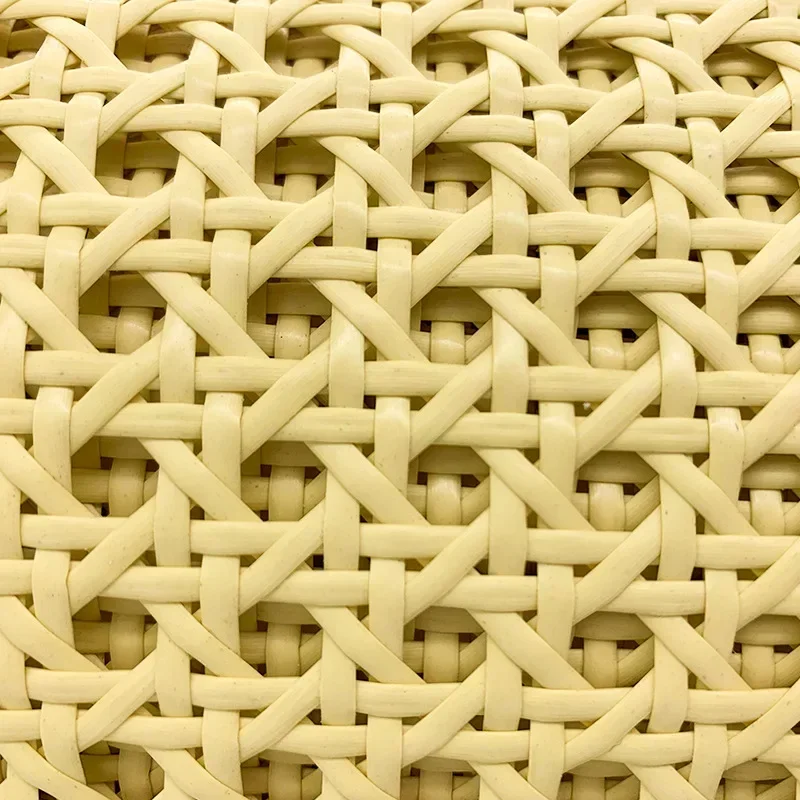 Yellow Coffee Primary Color Vinyl Cane Webbing Wicker Grid Rattan Roll Weaving Material for Chair Cabinet Furniture Decor Hot