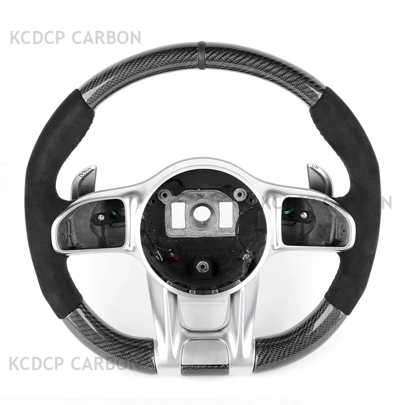 For Mercedes benz A E S C G Class W205 W204 W212 W211 W213 E300 W218 Old Model Upgrade New Model LED Carbon Fiber Steering Wheel