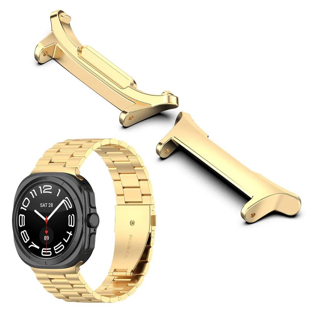Conector de pulseira de aço inoxidável, conector rápido do bracelete do metal do ajuste, Samsung Galaxy Watch 7 Ultra, 47mm, 2 Pcs