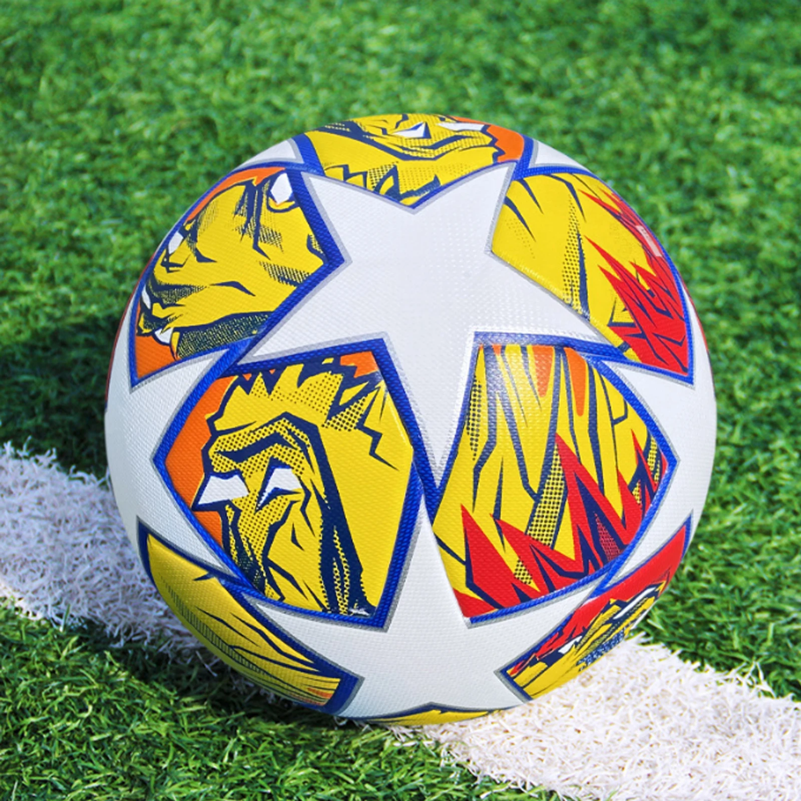 手作り合成皮革サッカーボール,耐久性,キック,アウトドアスポーツ,トレーニングゲーム,サッカー,クラシックサイズ5, 1個