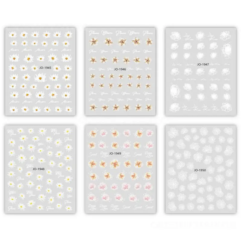 1/3/5PCS Ins Trend Long-lasting Eye-catching Fashion Statement Nail Stickers Nail Art Must-have Floral Design Easy To Apply