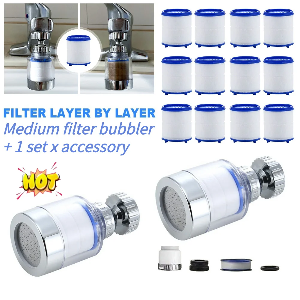 

360 Degree Faucet Water Clean Filter Purifier Rotating Splash Filters Faucet Adapter Anti-splash for Household Kitchen Bathroom