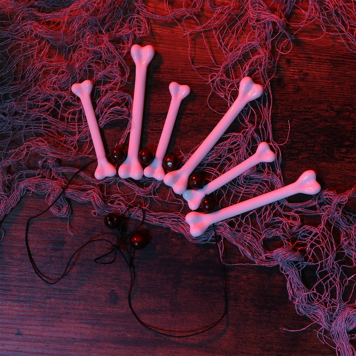 2 Stück Halloween-Knochen-Halskette, kreativer Kunststoff-Anhänger, Kette, Halsband, langlebig, leicht, für Festivals und Geschenke