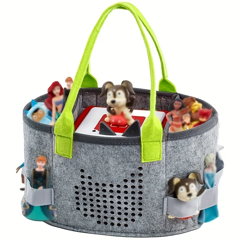 

Carry Bag for Audio Player Starter Set Felt Organizer Case Storage Bag Carrying Case Tote for Figures Doll Stuffed Animal Toy
