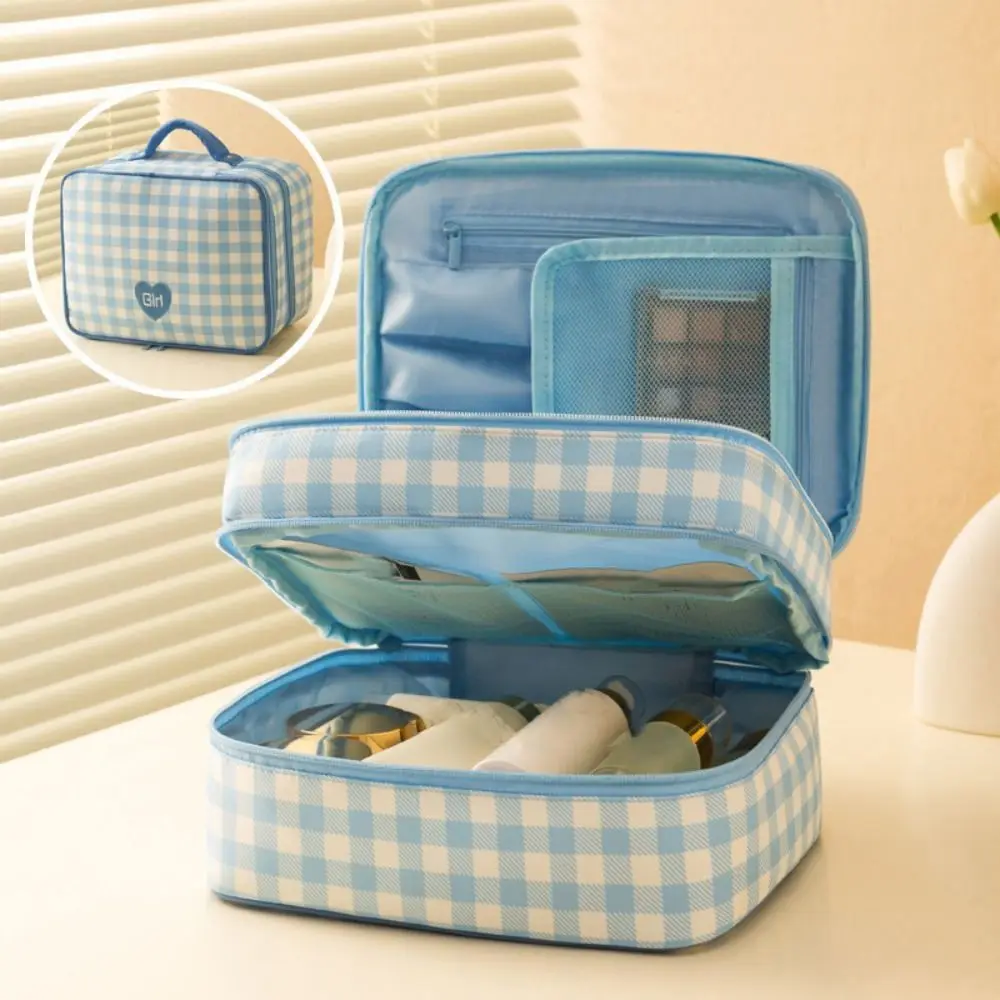 Storage Organizer Large Capacity Makeup Bag Portable Waterproof Clothing Storage Bag Handheld Double-layer Toiletry Bag Closet