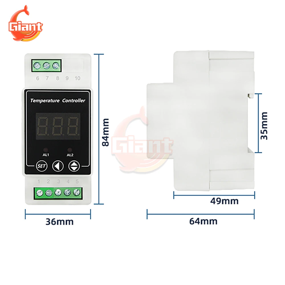 AC100-240V DC 8-24V Digital Temperature Controller Two-way Thermoregulator Heating Cooling Temperature Sensor Control Thermostat