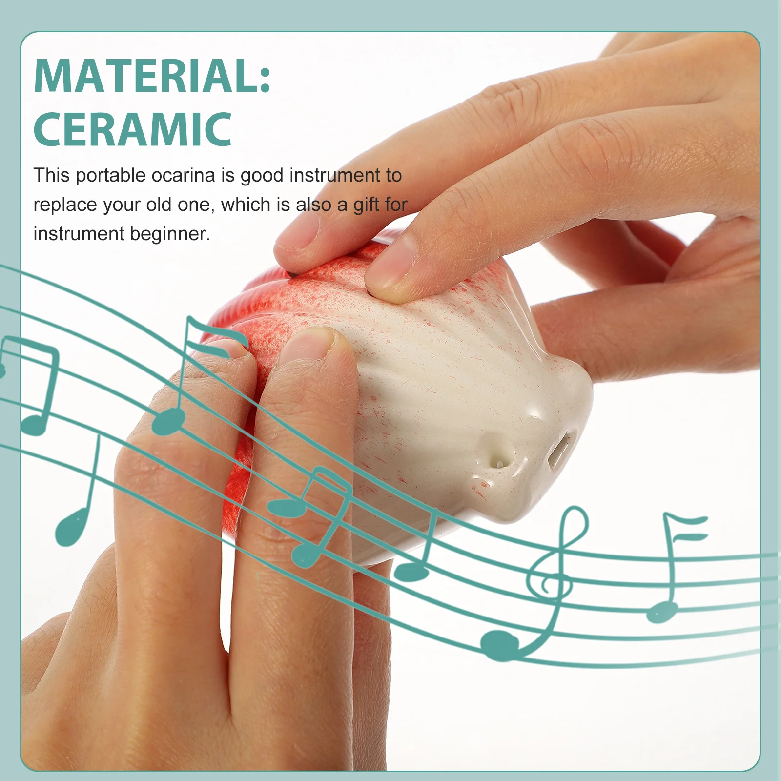 

Ceramic 6 Holes Ocarina Professional Shell Shaped Portable Practice Wind Instrument for Beginners Kids 6 Holes Ocarina