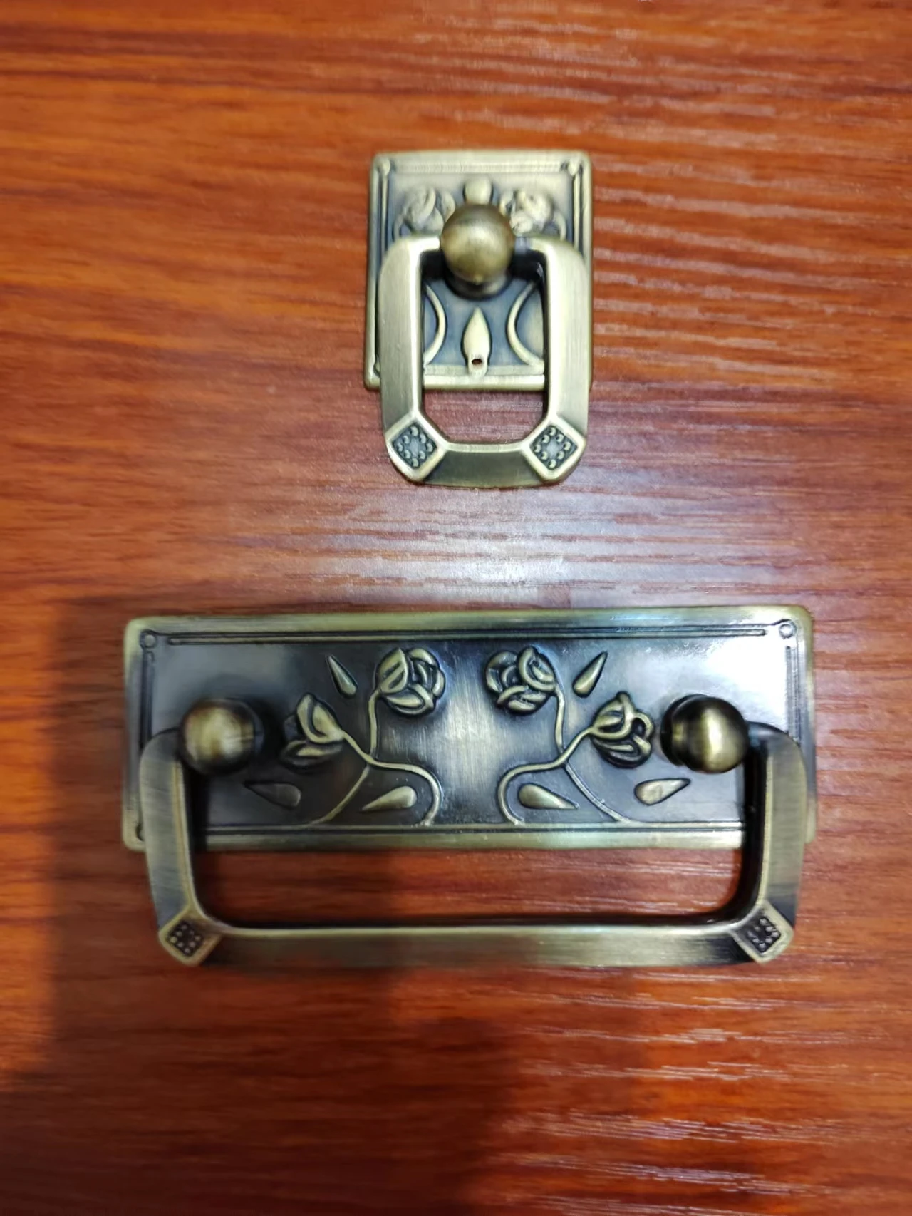 Hole Pitch 64mm Flat ring action handle antique bronze drawer shoe cabinet dresser door knobs pulls handle Retro style drop ring