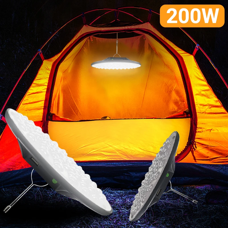 200W Camping Light Led Lantern Rechargeable Camping Lantern Portable Strong Light LED Camping Hand Lamp Emergency Fishing