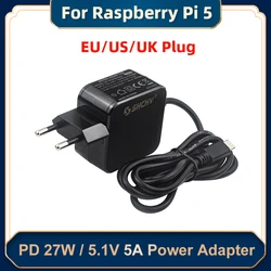 5.4V 5A Raspberry Pi 5 Power Supply Type C Adapter Input 100-240V EU US UK Applicable for Pi 5